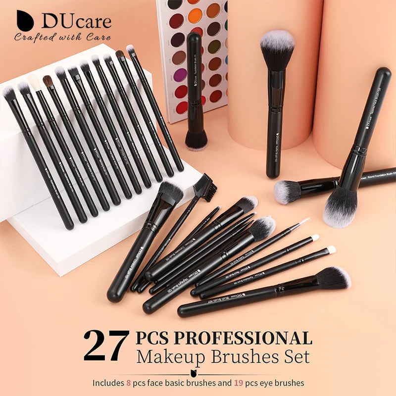 DUcare Black Makeup Brush Professional Makeup Eyeshadow Foundation Powder Soft Synthetic Hair Makeup Brushes Brochas Maquillaje