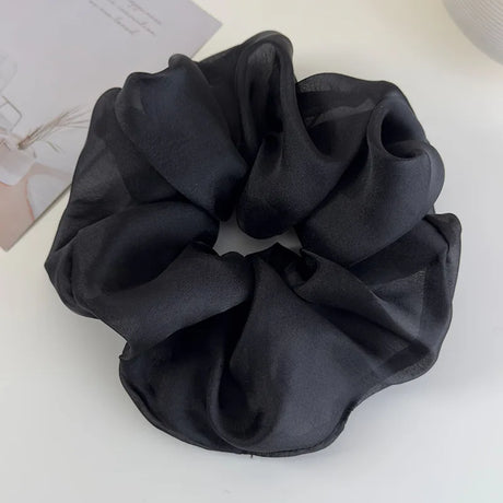 Retro French Large Hair Scrunchies Solid Color Headbands Spring/Summer Sweet Head Rope Female Tie Hair Rubber Bands for Womens