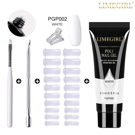 Limegirl Poly Nail UV Gel Set for Nails Quick Extension Building Soak Off UV Polys Nail Gel Kit Manicure Art  Decoration Tools