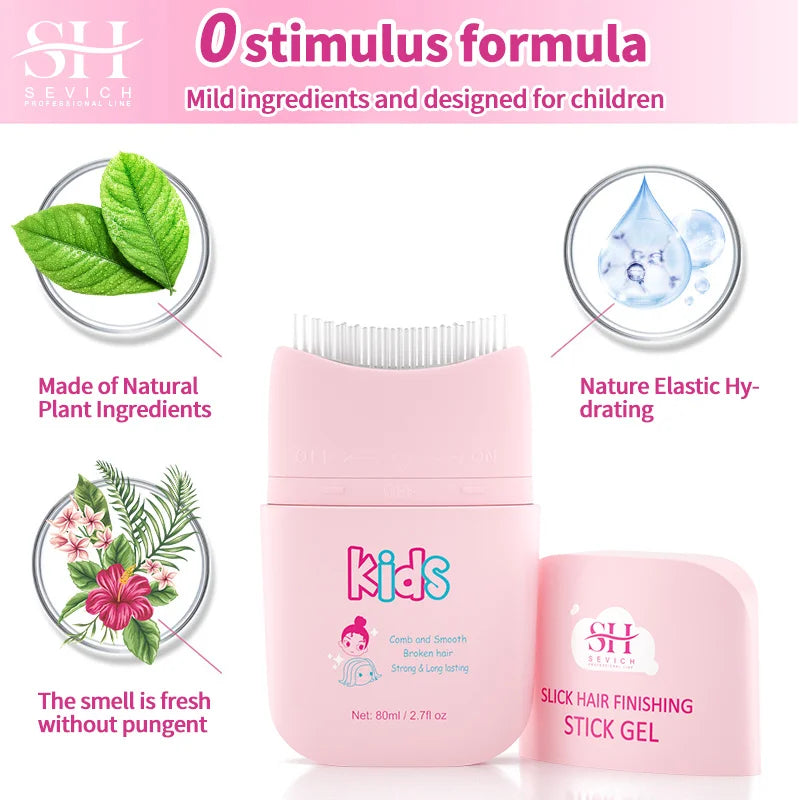Sevich Broken Hair Finishing Cream Children Edge Control Wax Anti Frizz Hair Pomade Gel for Little Girl Non-Greasy Styling Cream