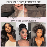 No Glue Upgrade Invisi Strap 360 Full HD Lace Frontal Kinky Curly Wig Black Human Hair 360 Drawstring Deep Water Wigs Glueless