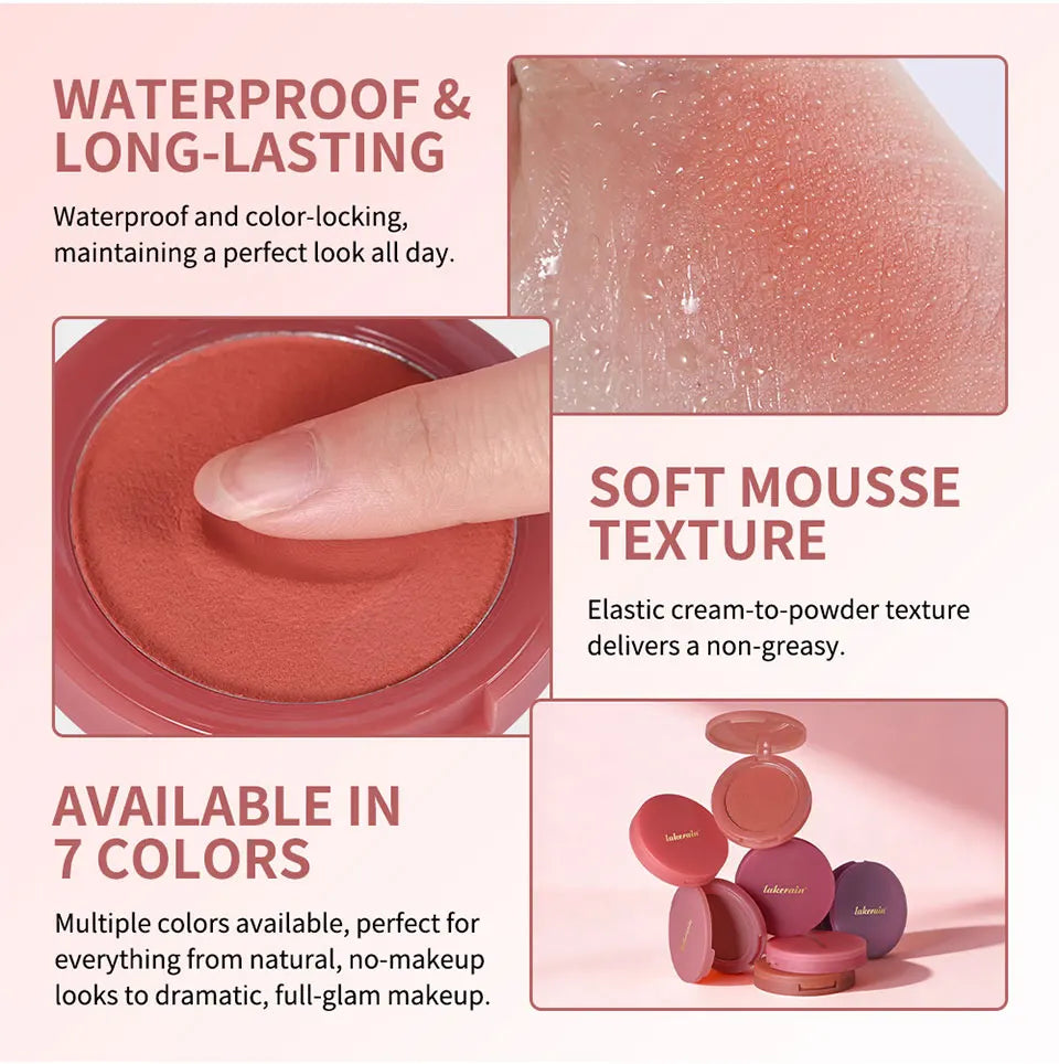 Lakerain Soft Poke Matte Blush Fresh Silky-smooth Skin Finish Long Lasting Luminosity Moisturizing Natural Matte Bouncy Blusher