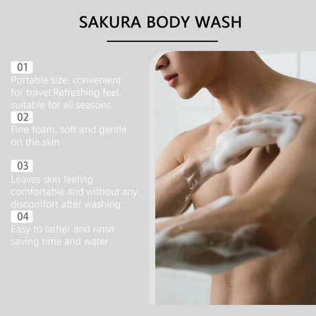 Sakura Body Wash Body Odor Control Deep Cleansing Skin Long Lasting Fragrance Moisturizing Smooth Even Skin Tone Bath Product