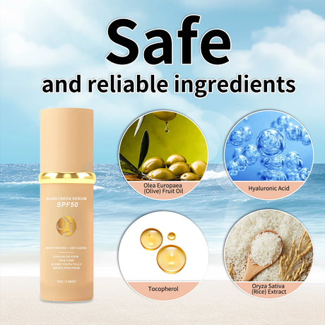 Sunscreen liquid foundation 30g, waterproof, sweat proof, goodbye to dry pickup powder, concealer, even skin color
