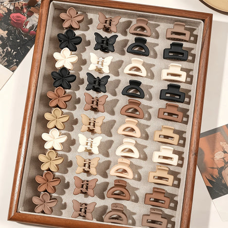 5/10/20/30 Pieces, Assorted Styles and Colors: Creamy Brown Mini Claw Clips for Children’s Everyday and Festive Hair Accessories