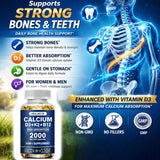 Calcium + D3 + K2 + B12 Capsules, Strength Bone & Teeth, Muscle Health, Replenish Joints, Support Immune Function