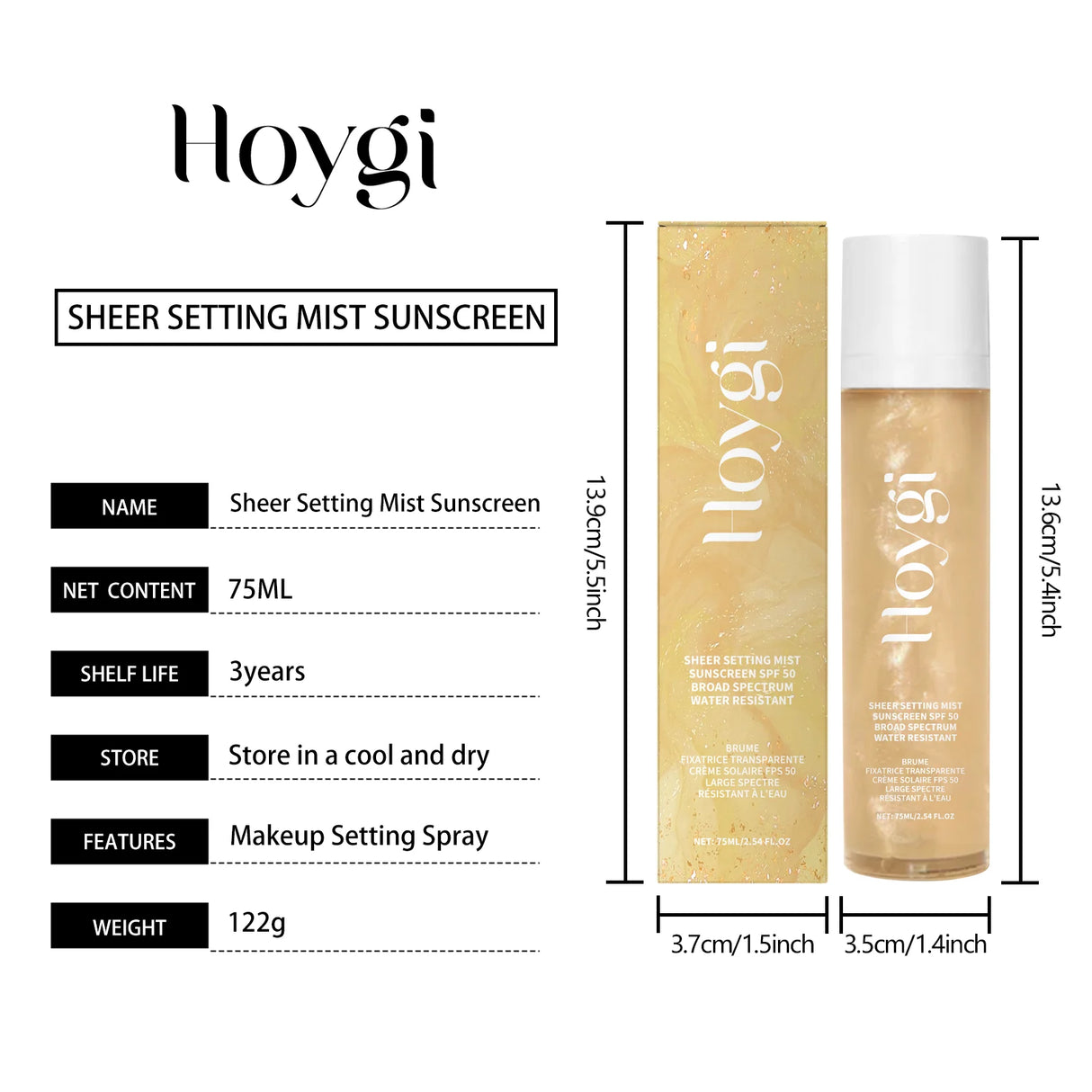 Spf 50+ Makeup Setting Spray Oil Control Natural Refreshing Waterproof Lasting Makeup Fixer Sun Protection Face Mist Cosmetics