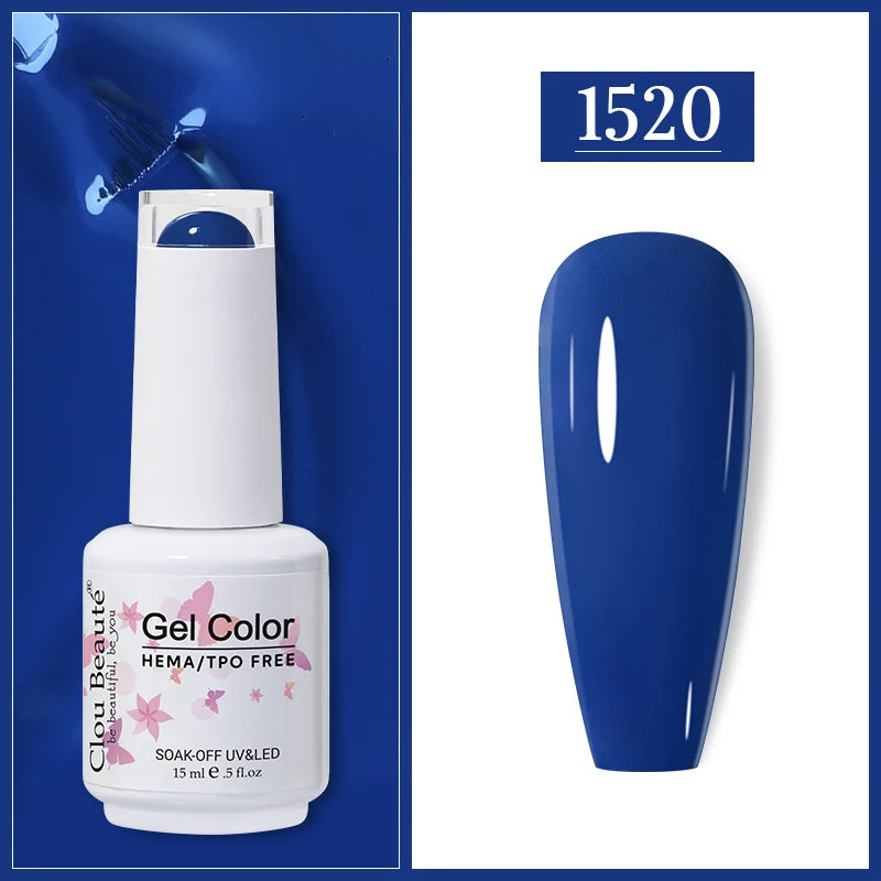 Clou Beaute Gel Nail Polish Neon Brown Royal Blue Red Green Pastal Nude Nail Art Varnishes Gel Lacquer HEMA/TPO FREE UV Gel Nail