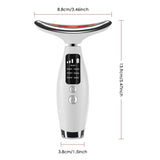 Portable 7 Colors LED Light Therapy Face Neck Massager 3 Gears Adjustable Gentle Vibration Anti Wrinkle Skin Tightening Lifting