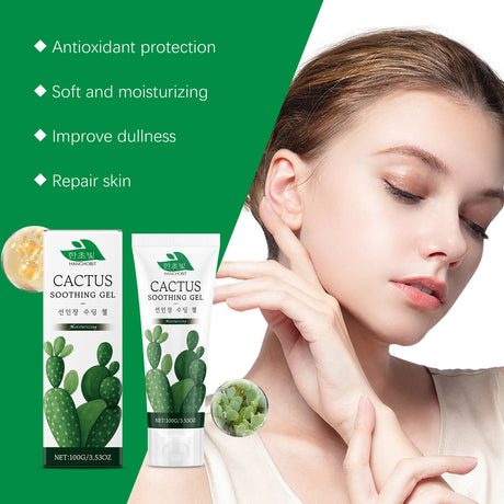 Hanchobit Cactus Soothing Gel Sunburn Treatment Relief Redness After Sun Cool Moisturizing Skin Barrier Repair Calming Gel Cream