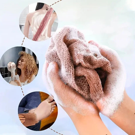 African Exfoliating Sponges Towel Mesh Bath Scrub Washcloth Double Side Wash Bath Loofah for Smooth Skin Back Shower Scrubb