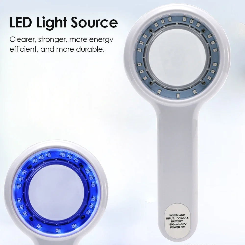 NEW Professional Dermatoscope Skin Medical Magnifier Detection Woods Lamp UVA Lamp For Vitiligo Detection