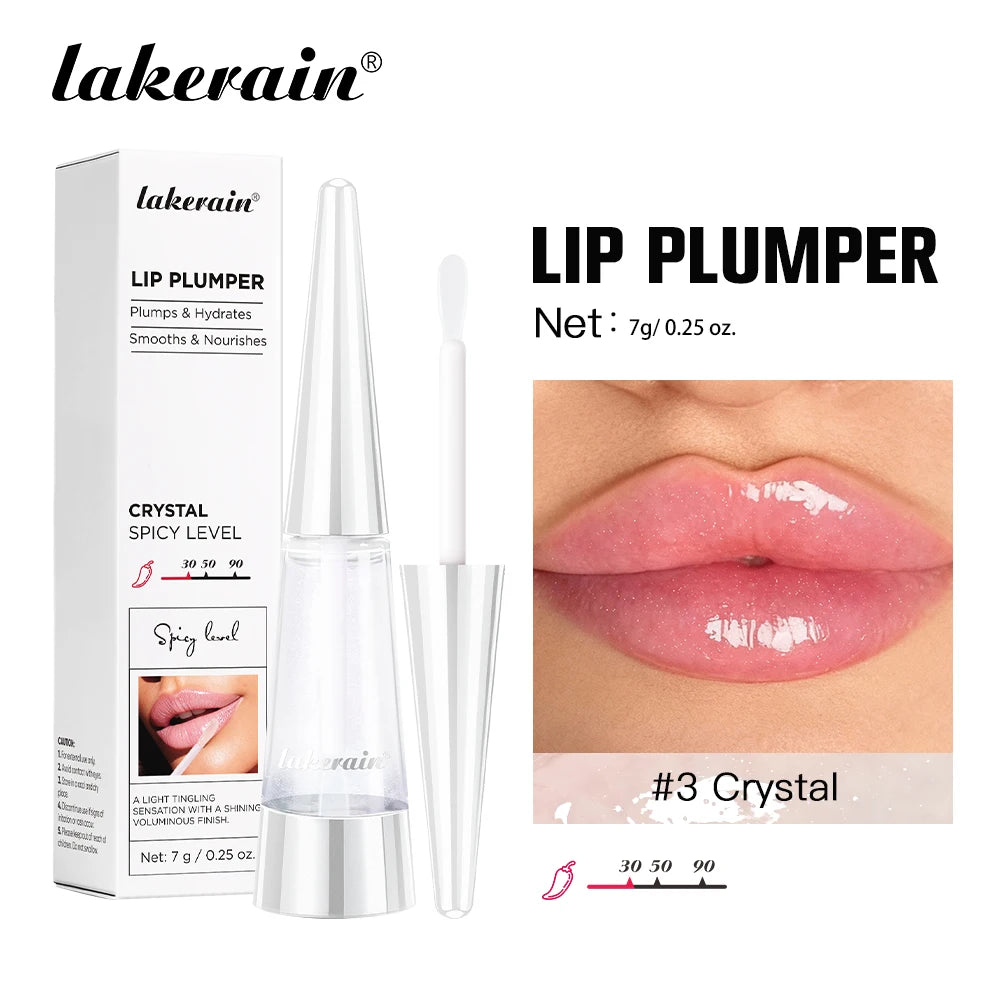 Lakerain Lip Plumper Deep Hydration Long-Lasting Nourishment High-Shine Gloss Shining Voluminous Finish Lip Moisturizing Liquid