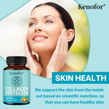 Vegan Collagen Capsules, with 500mg Sea Buckthorn, Promote Healthy Skin Hair Nails and Digestive System