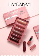 Matte Lipstick Set 6 Colors Velvet Texture Long Lasting Non Drying Lip Makeup Women Gift Box