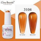 Clou Beaute Translucent Jelly Nude Pink Nail Gel Polish 15ml Vernis Semi Permanent Gel Colorful Varnish Nail Art Manicure Gel