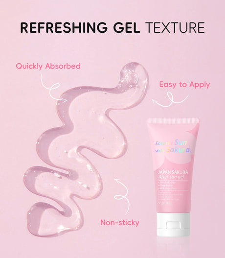 LAIKOU Japan Sakura After Sun Gel 50g 96% Aloe Vera Soothing Sunburn Care Deep Moisturizing