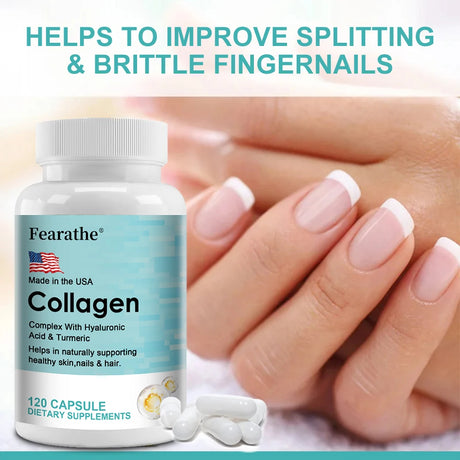 Marine Collagen Capsules, Hydrolyzed Type 1 Collagen, Antioxidant Supplement, Support Skin Hair Nail & Joint Bone Wellness