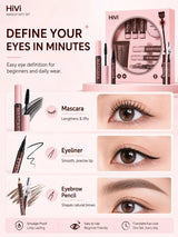 9PCS Makeup Gift Set for Women, All-in-One Lipstick Mascara Eyeliner BB Cream Powder Compact, Travel Beauty Kit for Beginners