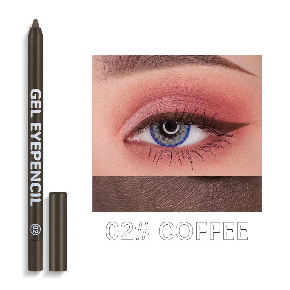 12 Colors Shine Pearlescent Eyeliner Pencil Waterproof Lasting Matte White Black Brown Smooth and Easy To Color Eyeliner Gel Pen