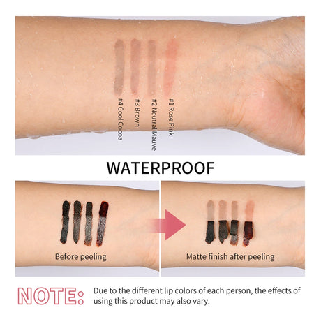 Lip Liner With Peel Off Lip Stain Tattoo Long Lasting Waterproof Transfer Proof Smudge Proof Matte Finish Lip Cosmetic Pencil