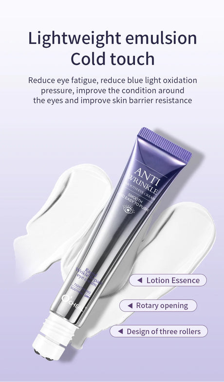 O'CHEAL Anti Wrinkle Anti Dark Circle Eye Cream Roller Massager Moisturizing Eye Bags Anti Aging Hyaluronic Acid Eye Skin Care