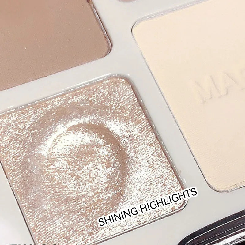 Natural Stereoscopic Face Powder Palette  Matte Bronzer  Contour Shading  Multifunctional Highlighter  Cosmetic Blush gift