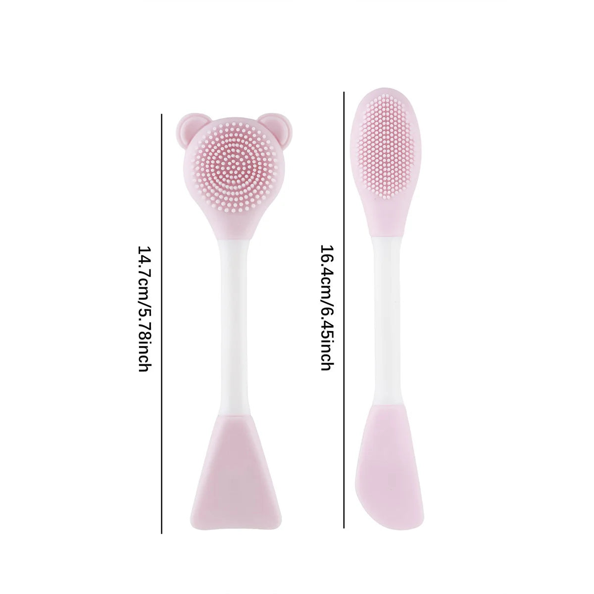 Bear Silicone Double Head Face Mask Brush Facial Exfoliate Blackhead Removal Cleanser Brush Mud Film Facial Brush Skin Care Tool