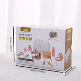 Kids' Pretend Makeup Toy Wooden Role‑play Dress‑up Vanity Gift Makeup Bag Set for Girls
