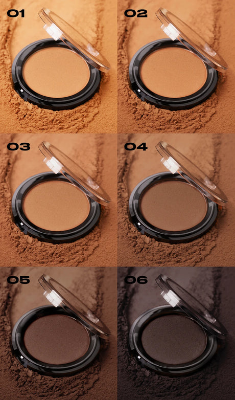 Professional matte contour powder tray creates a 3D facial contour, with long-lasting bronzing powder for setting makeup