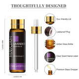 10ML Lavender Eucalyptus Pure Essential Oils Rose Lemon Jasmine Vanilla Mint Sandalwood Bergamot Tea Tree Diffuser Aroma Oil