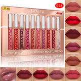 10 Pcs Matte Lipstick Lip Gloss Sets Long-Lasting Non-Fading Waterproof Non-stick Cup Exquisite Gift Everyday Holiday Universal