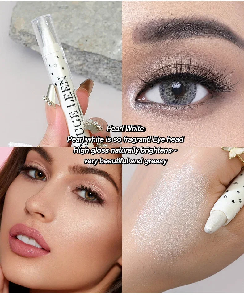 Glitter Eyeshadow High Gloss Pen Matte Diamond Highlighter Pen Waterproof Brighten Silkworm Makeup Pencil Shiny Eyelids Cosmetic