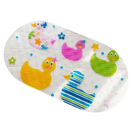 Soft Cartoon PVC Kids Anti Slip Bath Mat Non Skid Safety With Sucker Shower Mat Massage Bathtub Mats Pad