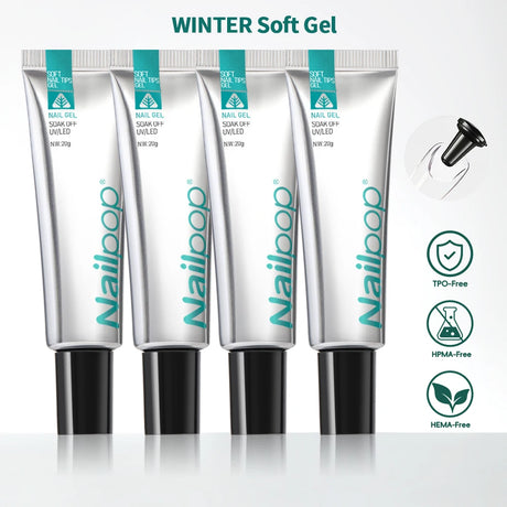 Nailpop Pro Soft Nail Tips Gel Glue 20g Adhesive Fake Nails Long Lasting Soak Off UV Gel Nail Polish Manicure Products for Nails