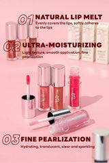 Qibest 8 Colors Moisturizing Diamond Shimmer Glitter Lip Gloss Makeup Sparkling Glitter Liquid Lipstick Pearl Lipgloss Tint
