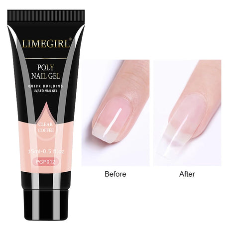 Limegirl Poly Nail UV Gel Set for Nails Quick Extension Building Soak Off UV Polys Nail Gel Kit Manicure Art  Decoration Tools