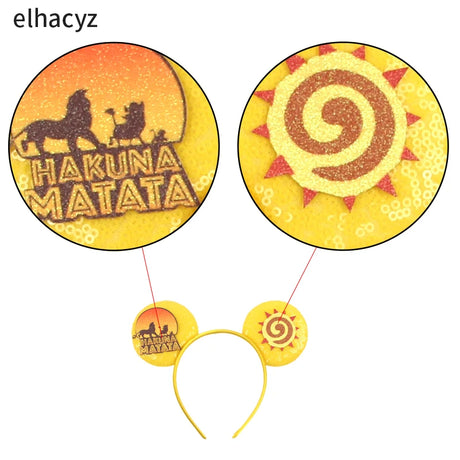 Newest Festival Party Cosplay Mouse Ears Headband 3.3" Ears Glitter Hairband Without Bow For Boys DIY Cartoon Hair Accessories