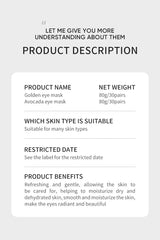 60pcs/120pcs Avocado Golden Collagen Eye Mask Anti Dark Circles Removal Eye Bags Moisturizing Firming Eye Patches Skin Care