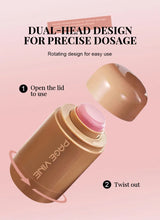 Pocket Matte Blush Stick Long Lasting Non-Sticky Lip & Cheek Tint Natural Nude Brightening Contour Rouge