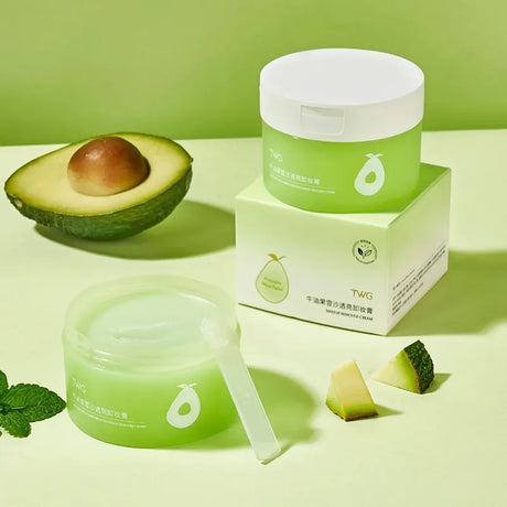 Avocado Cleansing Balm 4-in-1 Makeup Remover for Face Eyes & Lips Fast Melting No Residue Gentle Cleansing Balm Fruit Scented