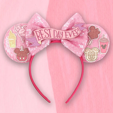2026 Disney Trip Mickey Ears Headband For Girls Sequin Castle Bow Hairband Cartoon Character Cosplay Hair Accessories Kids Party