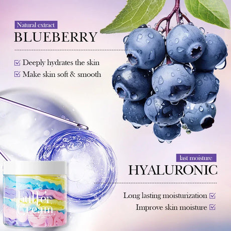 High Moisturizing Body Butter Cream Blueberry Flavor Body Cream Moisturizing and Nourishing Body Repair Cream