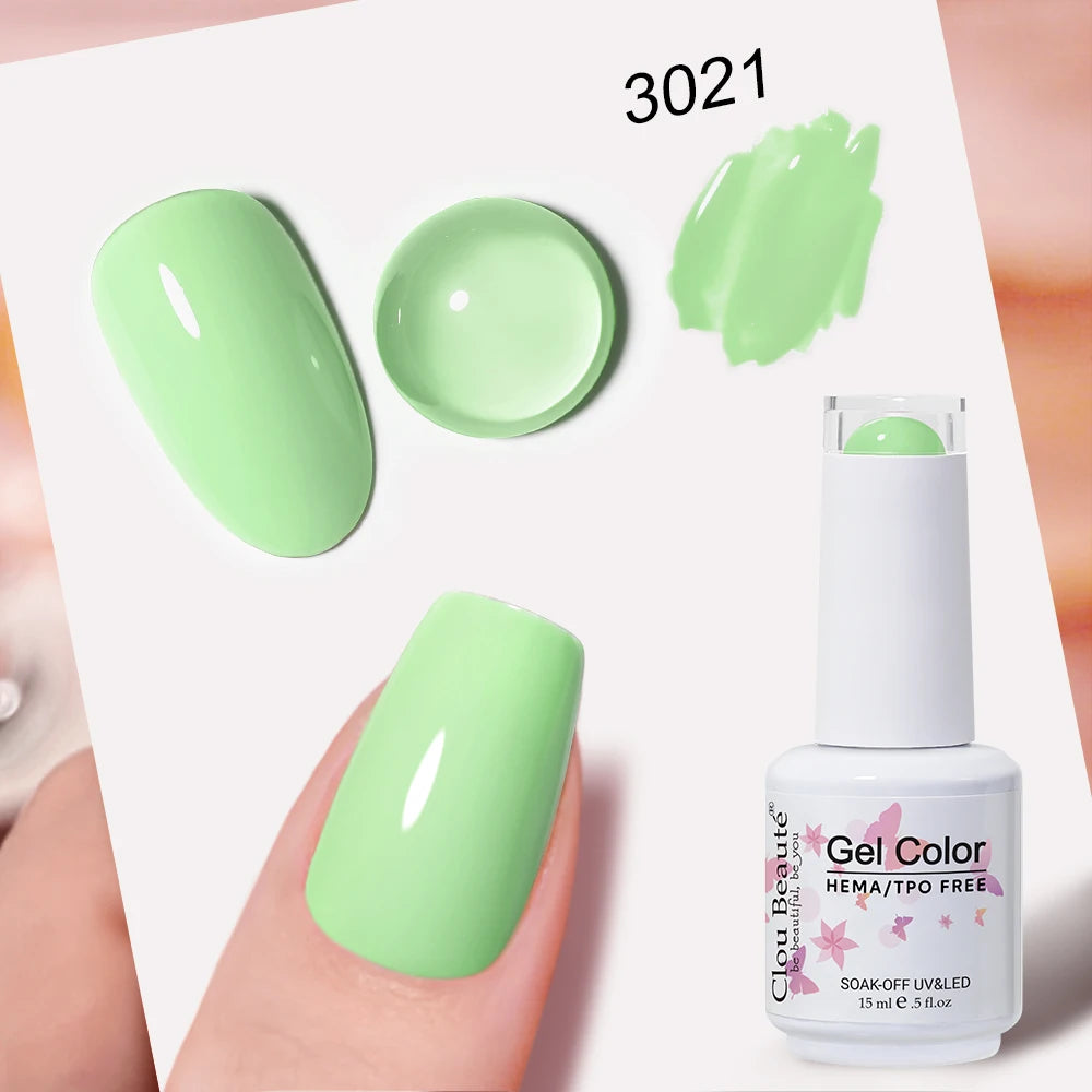 Clou Beaute Grey Color Nail Gel Polish Full Coverage Nail Polish Dark Red Gel Lacquer Varnish Vernis Semi Permanent Nail Art