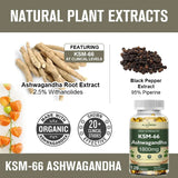 Ashwagandha Capsules Support Antioxidant Lipid-lowering Stress-relief Improve Sleep Enhance Immunity Increase Energy and Focus
