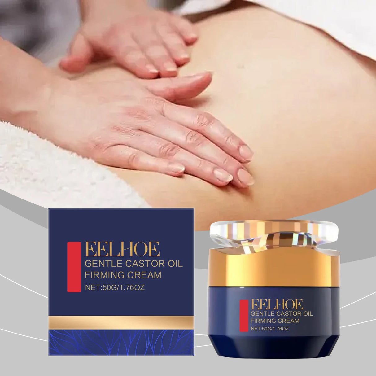 Castor Oil Firming Face Cream Fade Fine Lines Improve Sagging Promote Skin Elasticity Long-Lasting Moisturizing Facial Skin Care