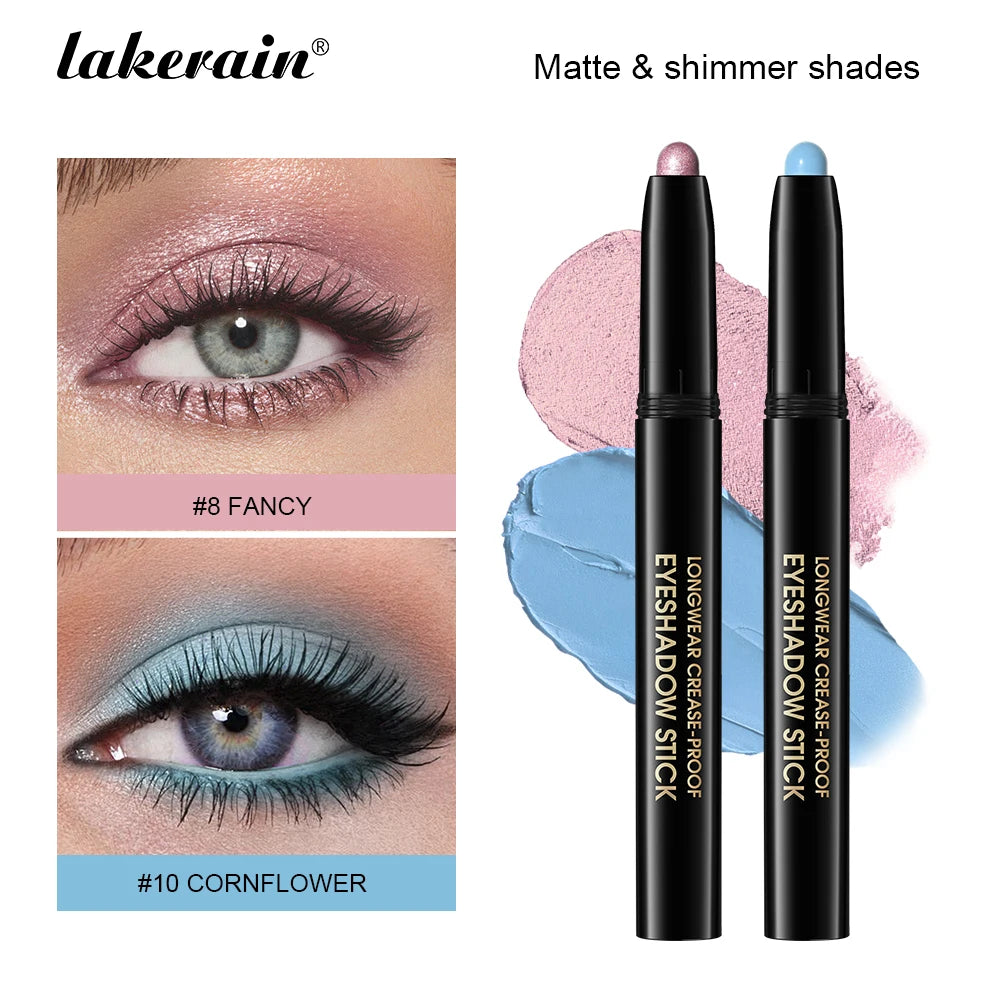 Eyeshadow Liner Sticks Matte & Shimmer Waterproof Metallic Glitter Eye Shadow Highlighter Pencil Eyeshadow Natural Cosmetics