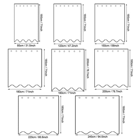 PEVA Pebble Shower Curtain Transparent Lining Waterproof Bathtub Bathing Cover Cobblestone Bathroom Bath Curtains Liner