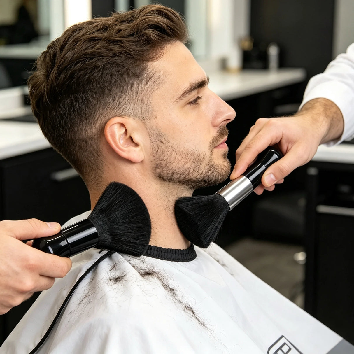 Soft Barber Neck Dust Brush Gentle Grooming Brush for Hair Trimming Multipurpose Tool for Neck and Facial Surface Cleaning