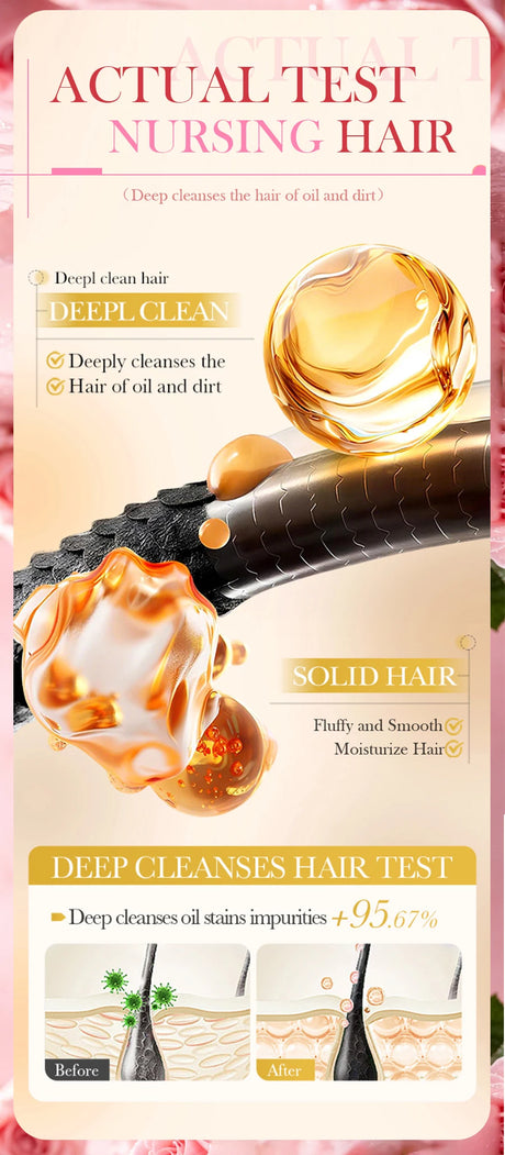 Pink Rose Essential Oil Shampoo Bar, Plant Extract Essence Deep Cleaning Hand Soap, Soft Shampoo and Hair Care Soap